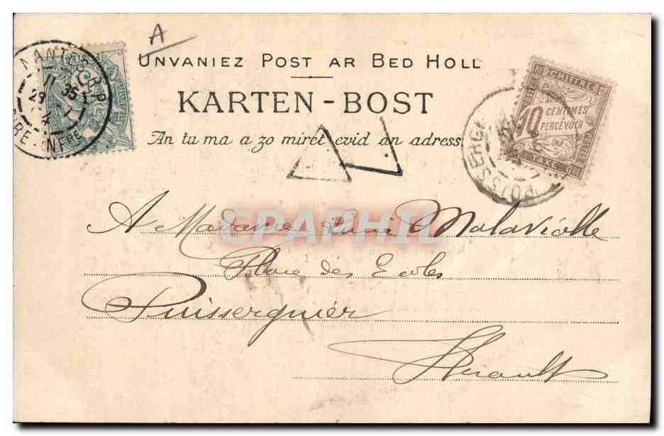 CPA Folklore Maries de Pouldergat Mariage — Verso