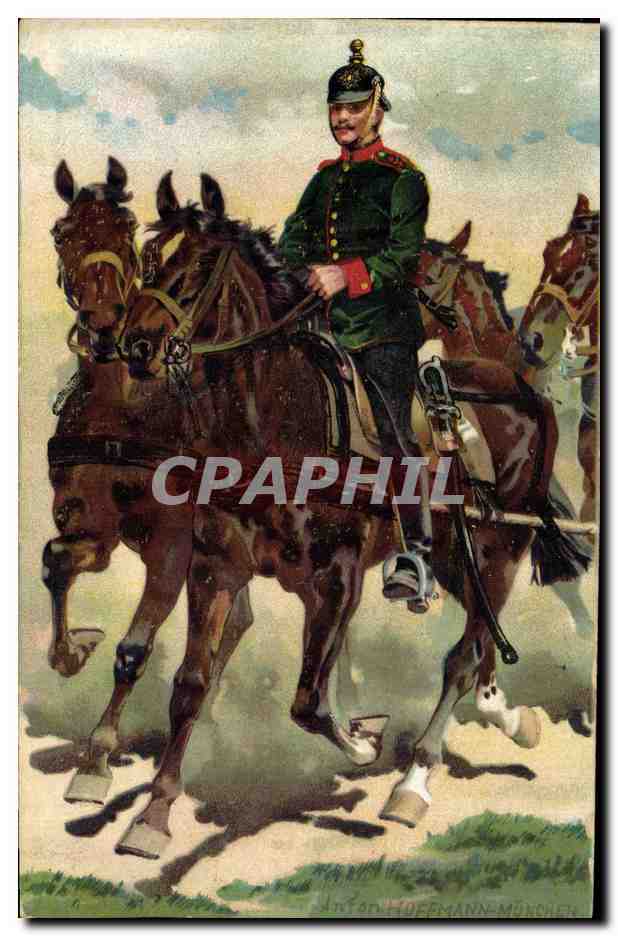 Cavalier allemand en uniforme — série artistique militaire — Anton Hoffmann, München