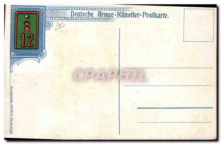 Cavalier allemand en uniforme — série artistique militaire — Anton Hoffmann, München — Reverso
