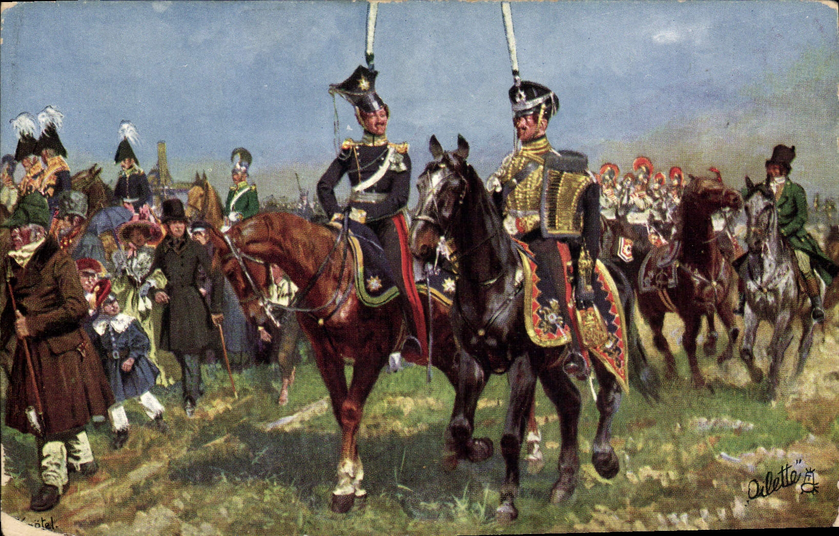 Parade de cavalerie — illustration de Rich. Knötel — éditeur Tuck's, n° 1213 B
