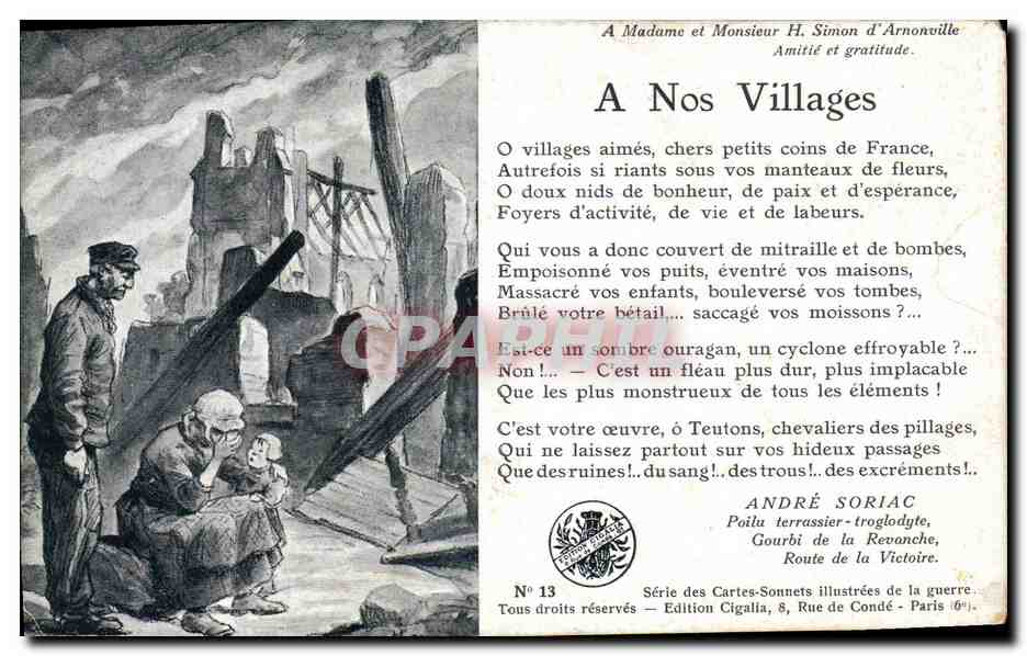 CPA Militaria A nos villages
