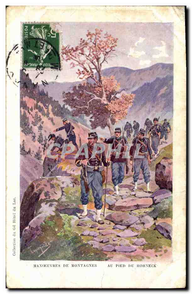 CPA Militaria Manoeuvres de montagnes Au pied du Hohneck