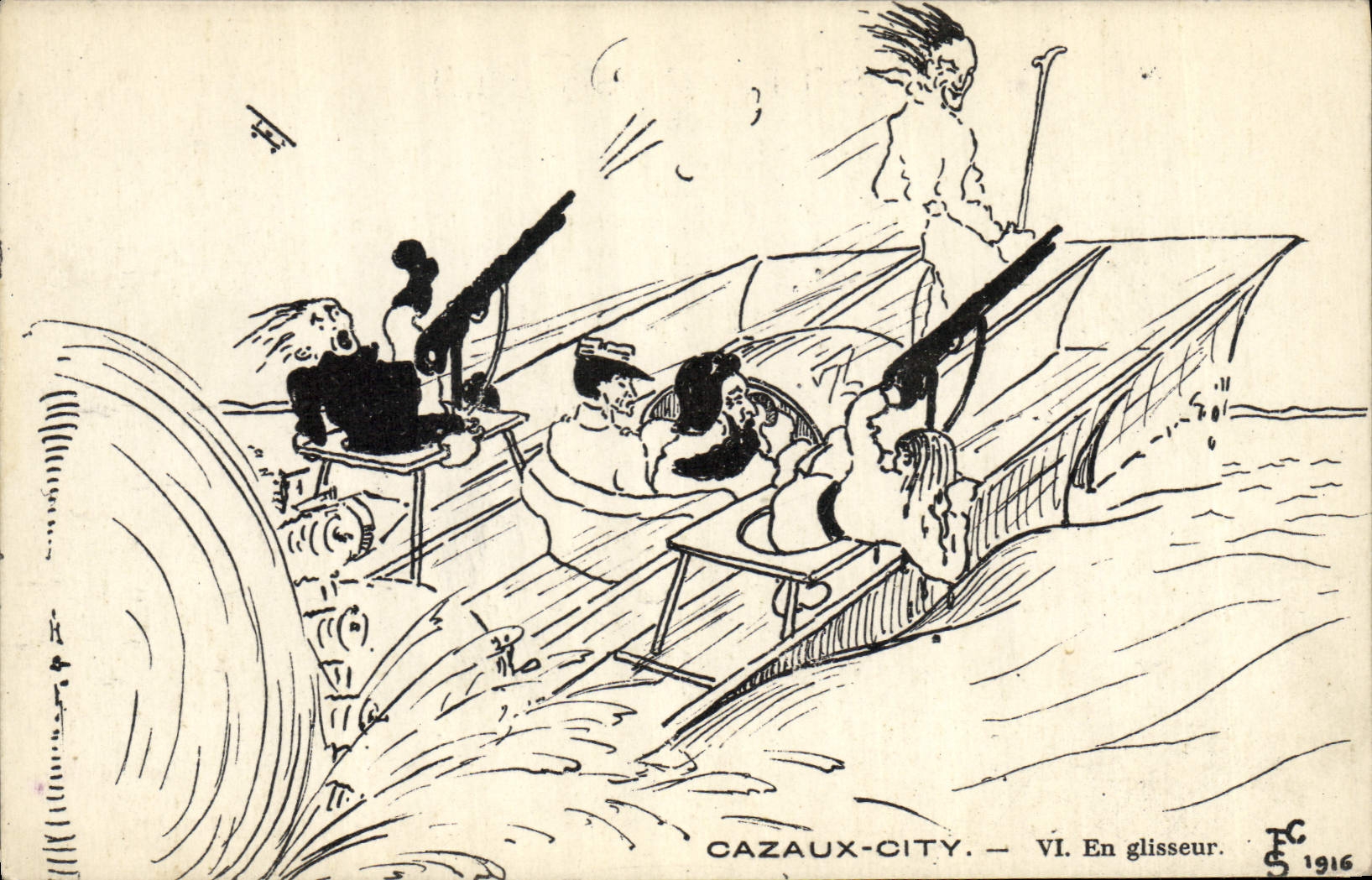 Cazaux-City — VI. En glisseur — FC 1916