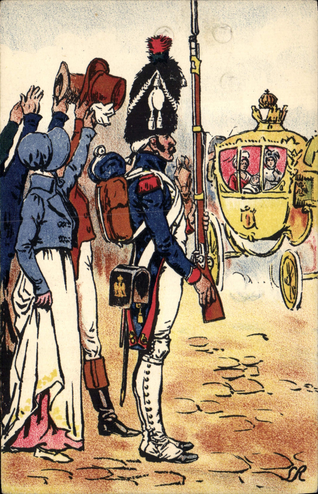 CPA Militaria 1er Empire Les chasseurs a pied de la Garde Imperiale au bapteme du Roi de Rome 1911