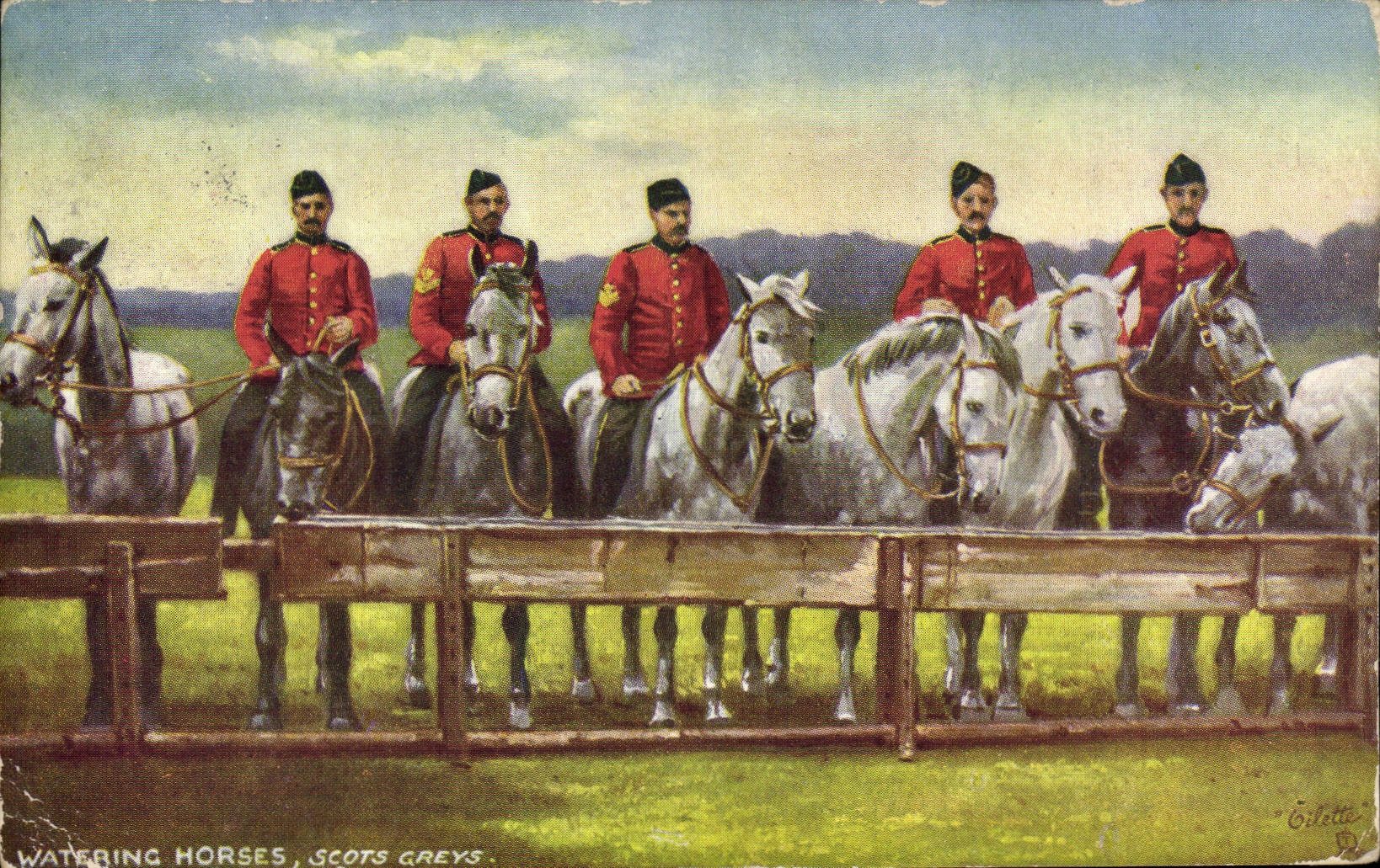 Watering Horses, Scots Greys — Éditeur Oilette, n°11