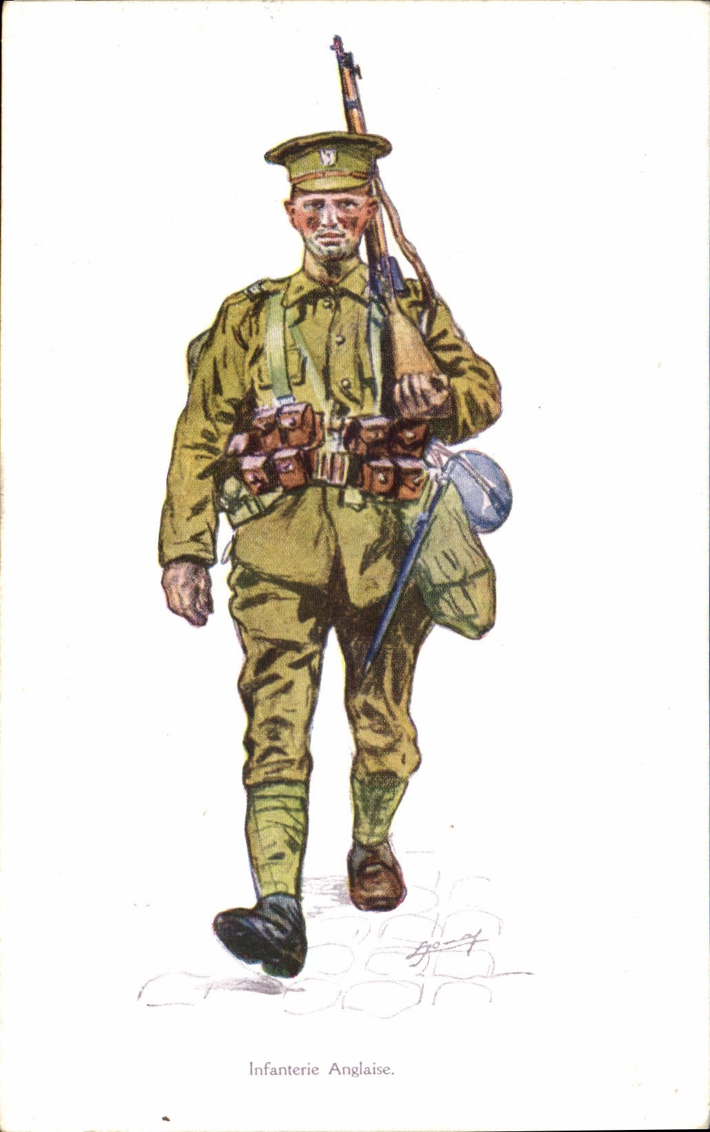 Infanterie Anglaise — soldat en uniforme de campagne — éditeur Devambet, Paris, série n°21
