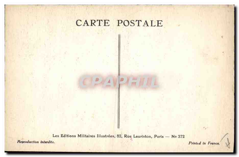 Artillerie de Campagne — illustration militaire — Maum Touggan, n° 372 — Verso