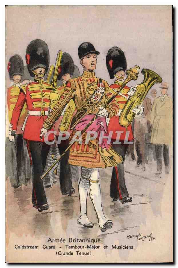 Armée Britannique - Coldstream Guard - Tambour-Major et Musiciens (Grande Tenue) — Marie-François Saint-Agnès, éditeur N° 562