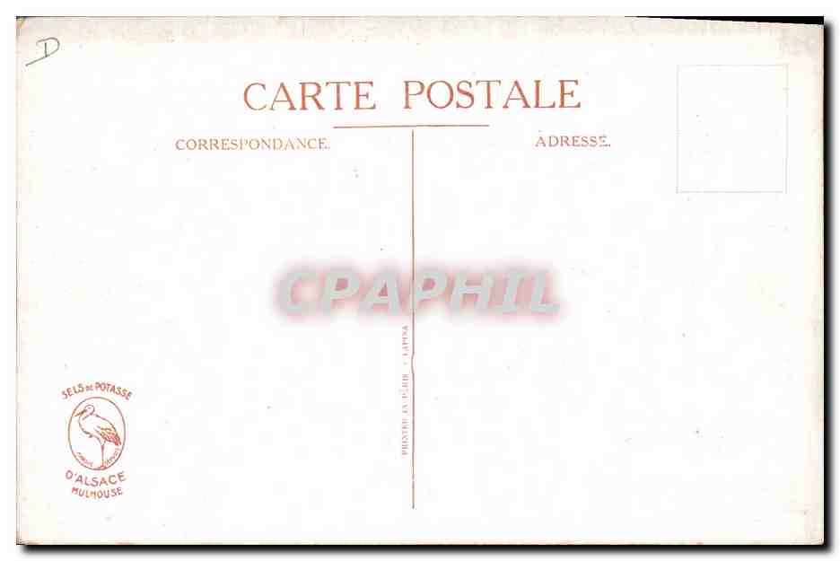 CPA Publicite Potasse d'Alsace  — Rückseite