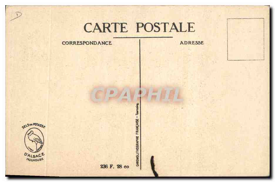 CPA Publicite Potasse d'Alsace  — Rückseite