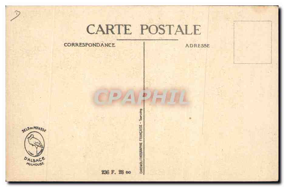 CPA Publicite Potasse d'Alsace  — Rückseite