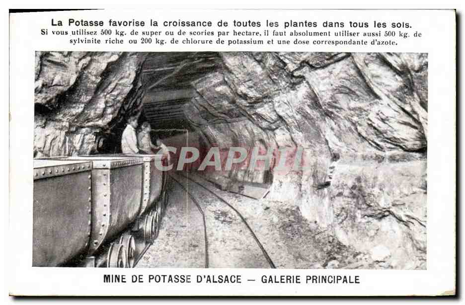 CPA Publicite Mine de Potasse d'Alsace Galerie principale