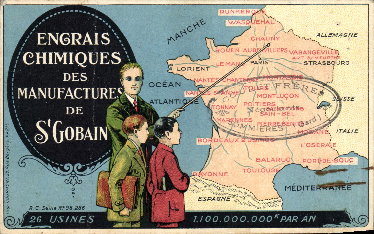 CPA Publicite Engrais chimiques des manufactures de St Gobain Sommieres Gard