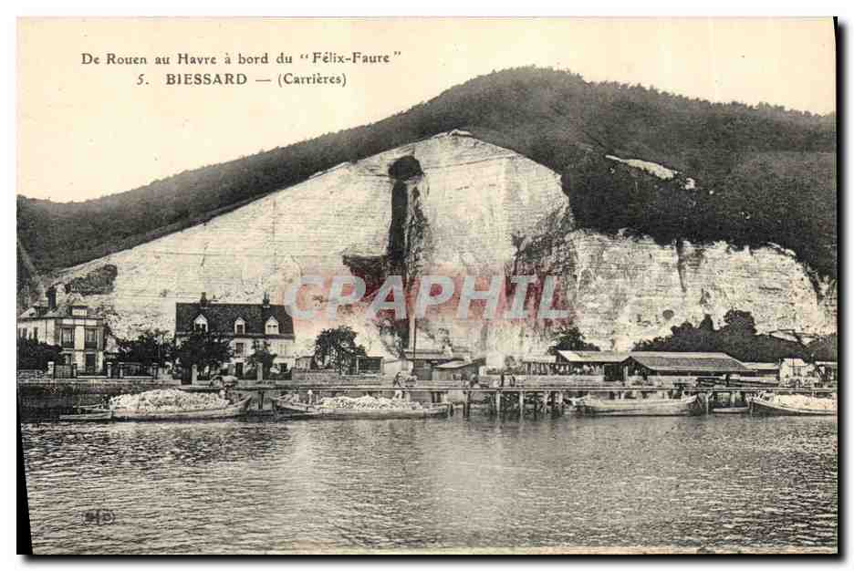 CPA Ardoisieres De Rouen au Havre a bord du Felix Faure Biessard Carrieres