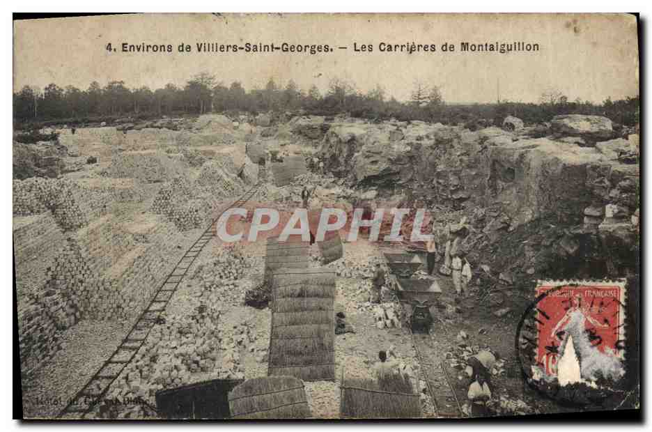 CPA Environs de Villiers Saint Georges Les carrieres de Montaiguillon