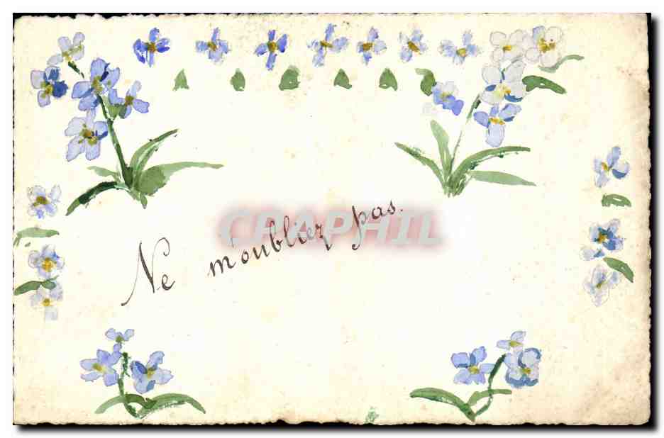 CPA Fantaisie Fleurs (dessin a la main) 
