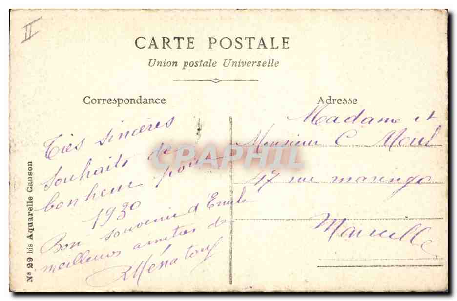 CPA Fantaisie Fleurs (dessin a la main)  — Rückseite