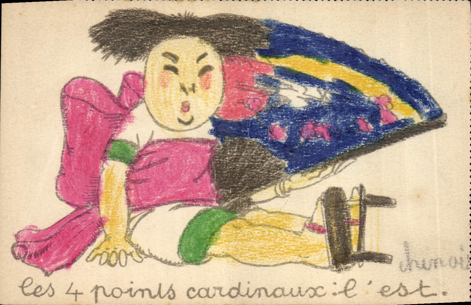 CPA Fantaisie Enfant (dessin a la main) 