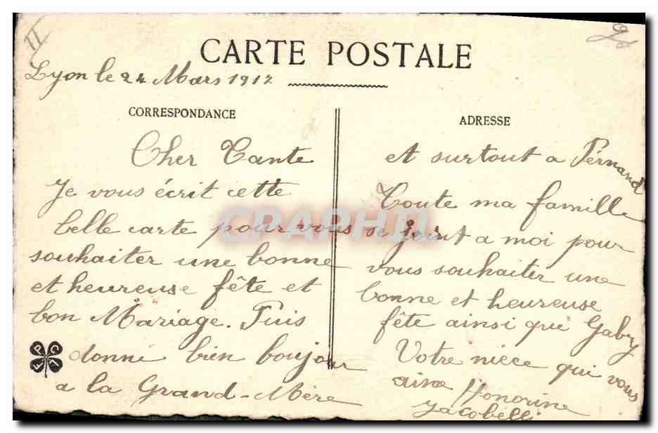 CPA Fantaisie Fleurs (dessin a la main)  — Verso