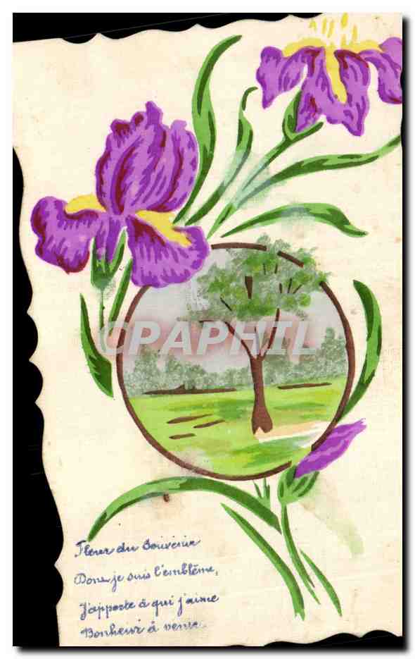 CPA Fantaisie Fleurs (dessin a la main) 
