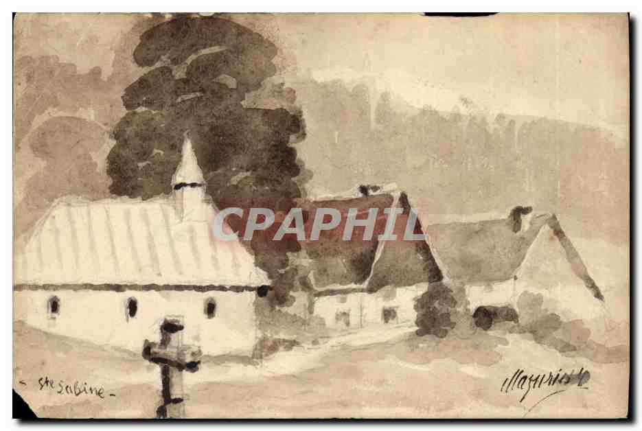 CPA Fantaisie Paysage (dessin a la main) 