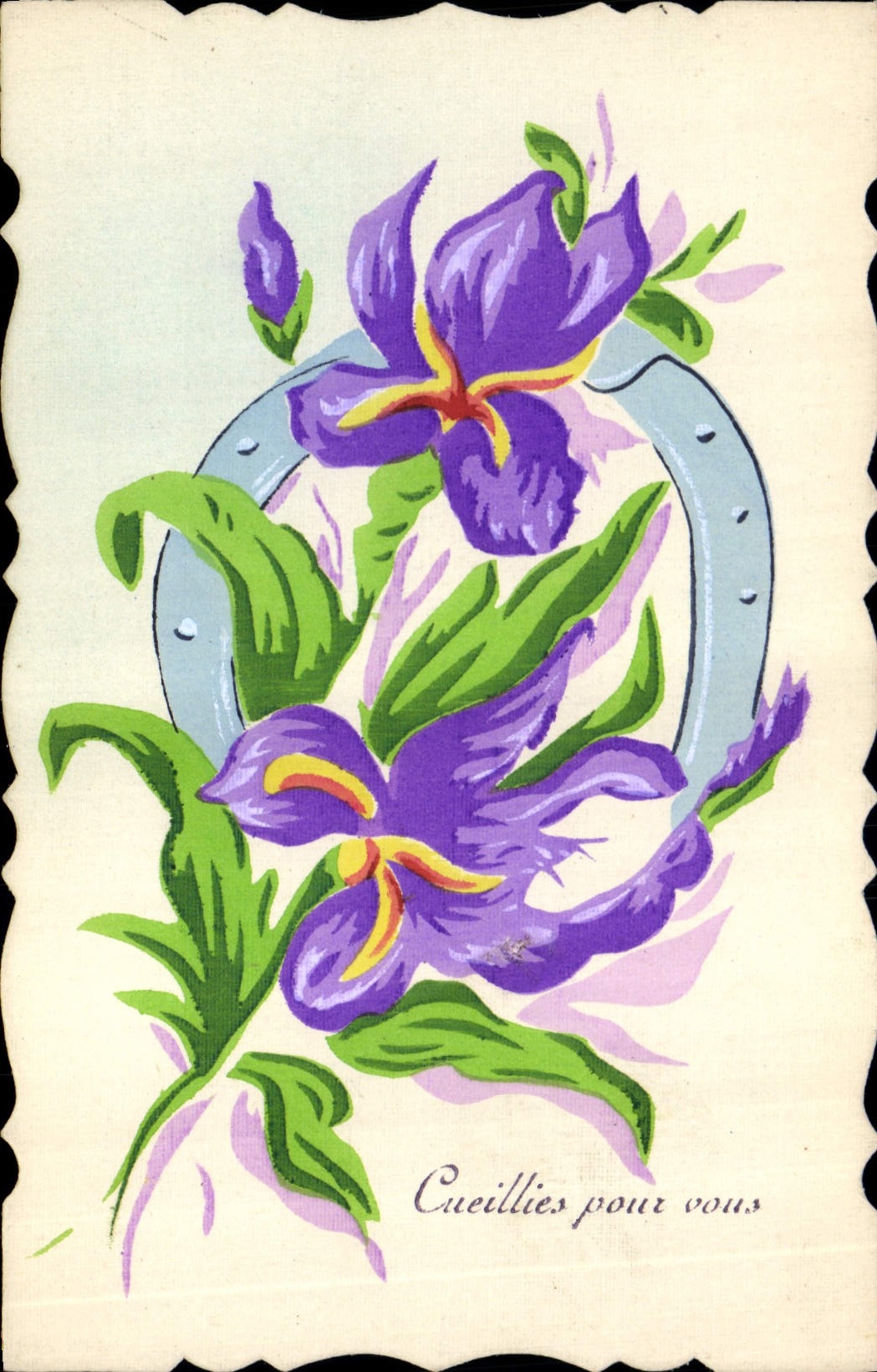 CPA Fantaisie Fleurs (dessin a la main) 