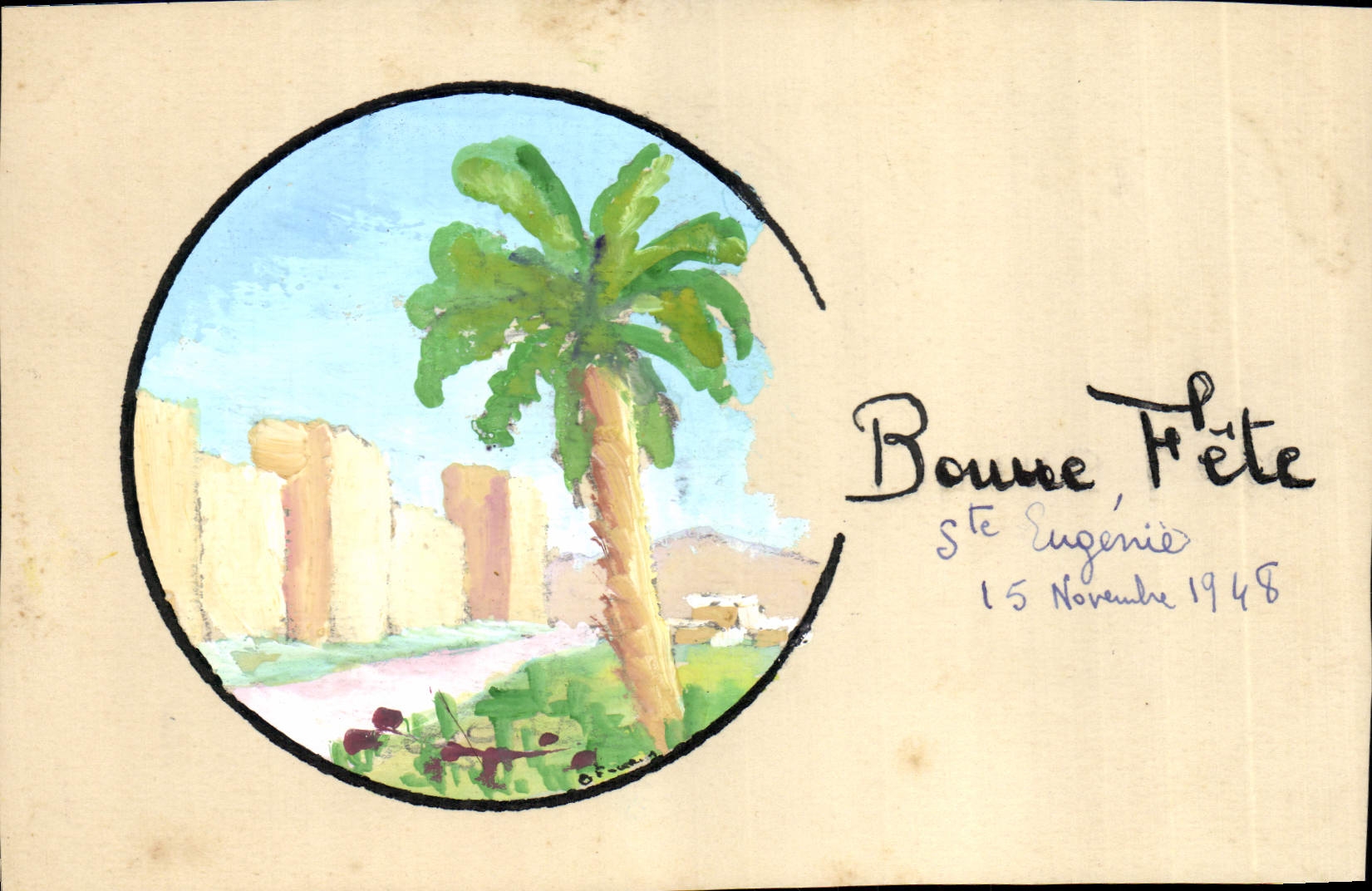 CPA Fantaisie Paysage (dessin a la main) 