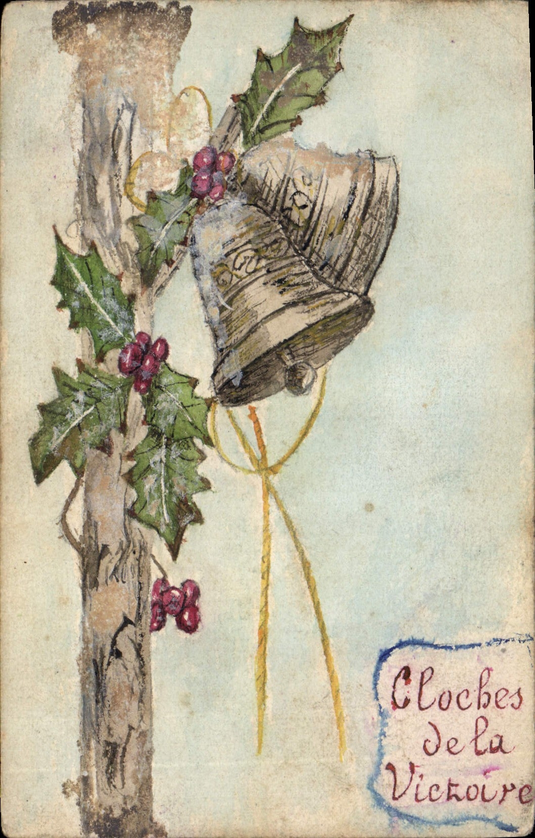 CPA Fantaisie Fleurs Cloches (dessin a la main) 