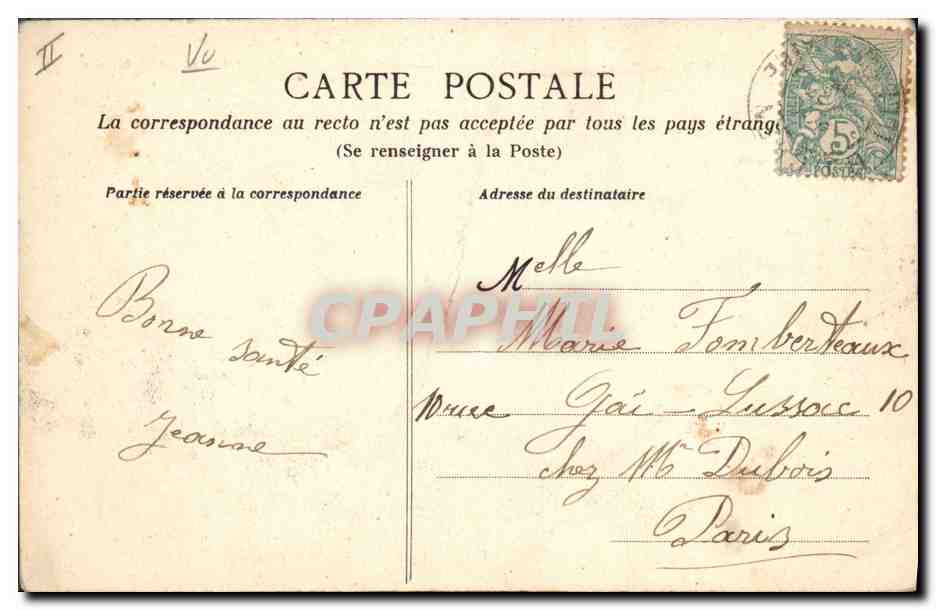 CPA Vieux Chateau de la Gresillonnais — Rückseite
