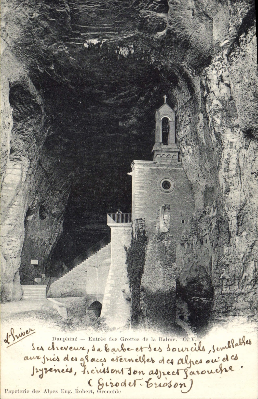 Dauphiné — Entrée des Grottes de la Balme — Papeterie des Alpes Eug. Robert, Grenoble