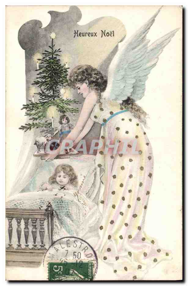 CPA Fantaisie Enfant Poupee Ange Noel 