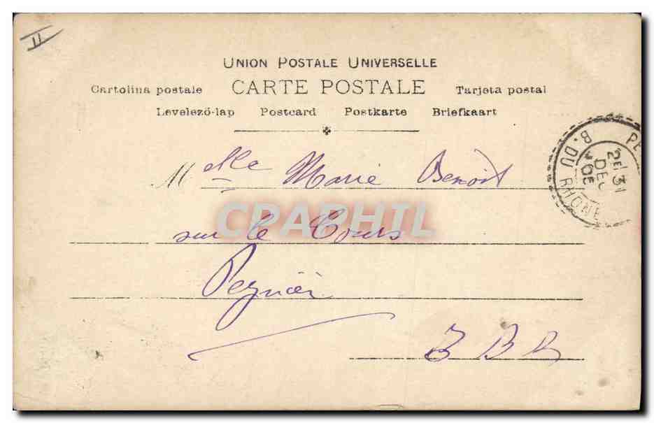 CPA Fantaisie Enfant Poupee Entre deux coeurs Decidement c'est gauche  — Rückseite