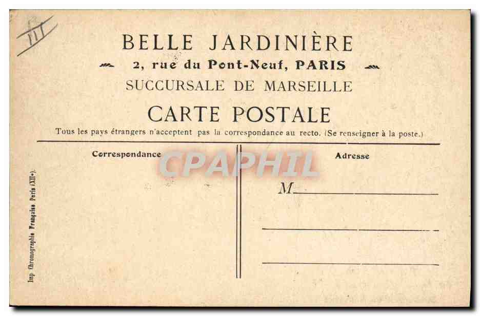 Petite fille avec poupée — Souvenir de la Belle Jardinière — Succursale de Marseille — Reverso