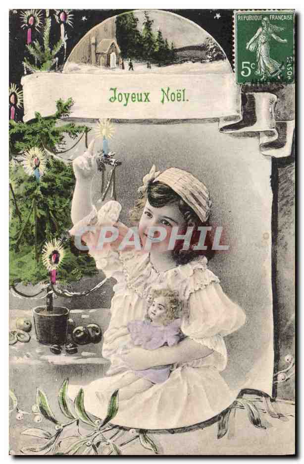 CPA Fantaisie Enfant Poupee Noel 