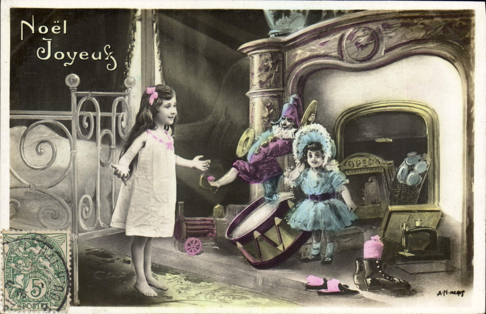 CPA Fantaisie Enfant Poupee Noel 