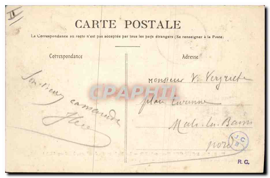 CPA Palais de justice Boulogne sur Mer  — Verso