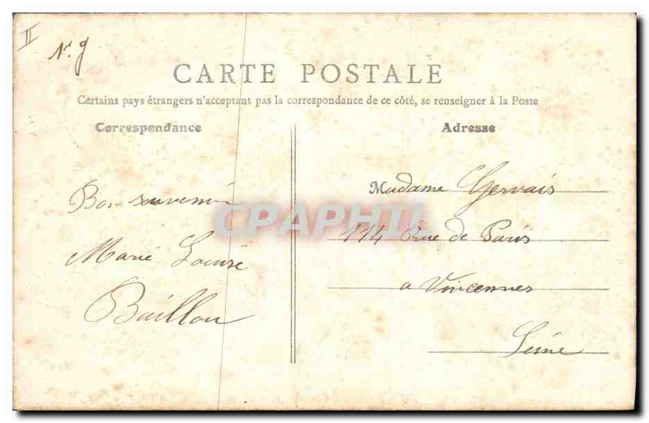 CPA Palais de justice Blois  — Verso