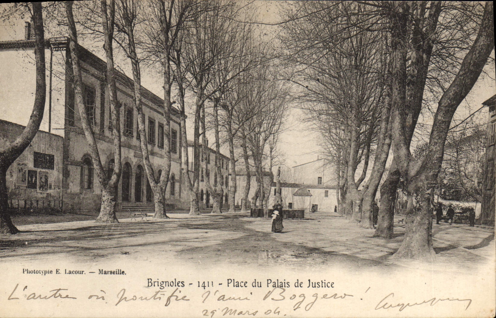 Brignoles - Place du Palais de Justice — Phototypie E. Lacour — Marseille — n° 1411