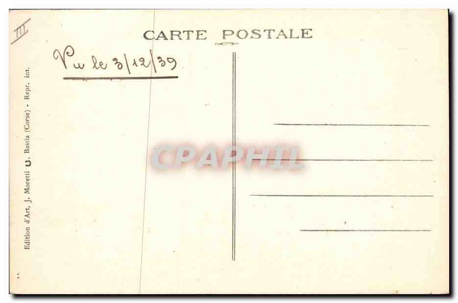 Bastia (Corse) — Boulevard du Palais - Palais de Justice — J. Moretti — Verso