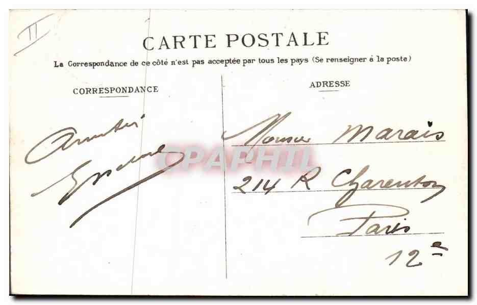 CPA Palais de justice Brive — Verso