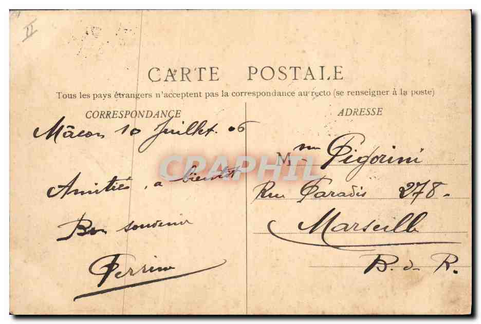 CPA Chalon sur Saone Square Thevenin et Palais de justice  — Verso
