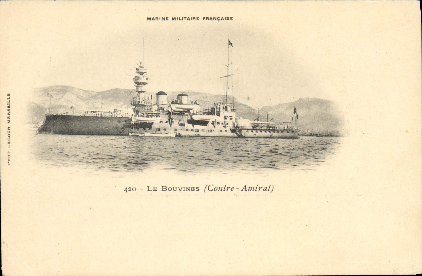 Le Bouvines (Contre-Amiral) — Marine Militaire Française — Phot. Lagour, Marseille, n°420