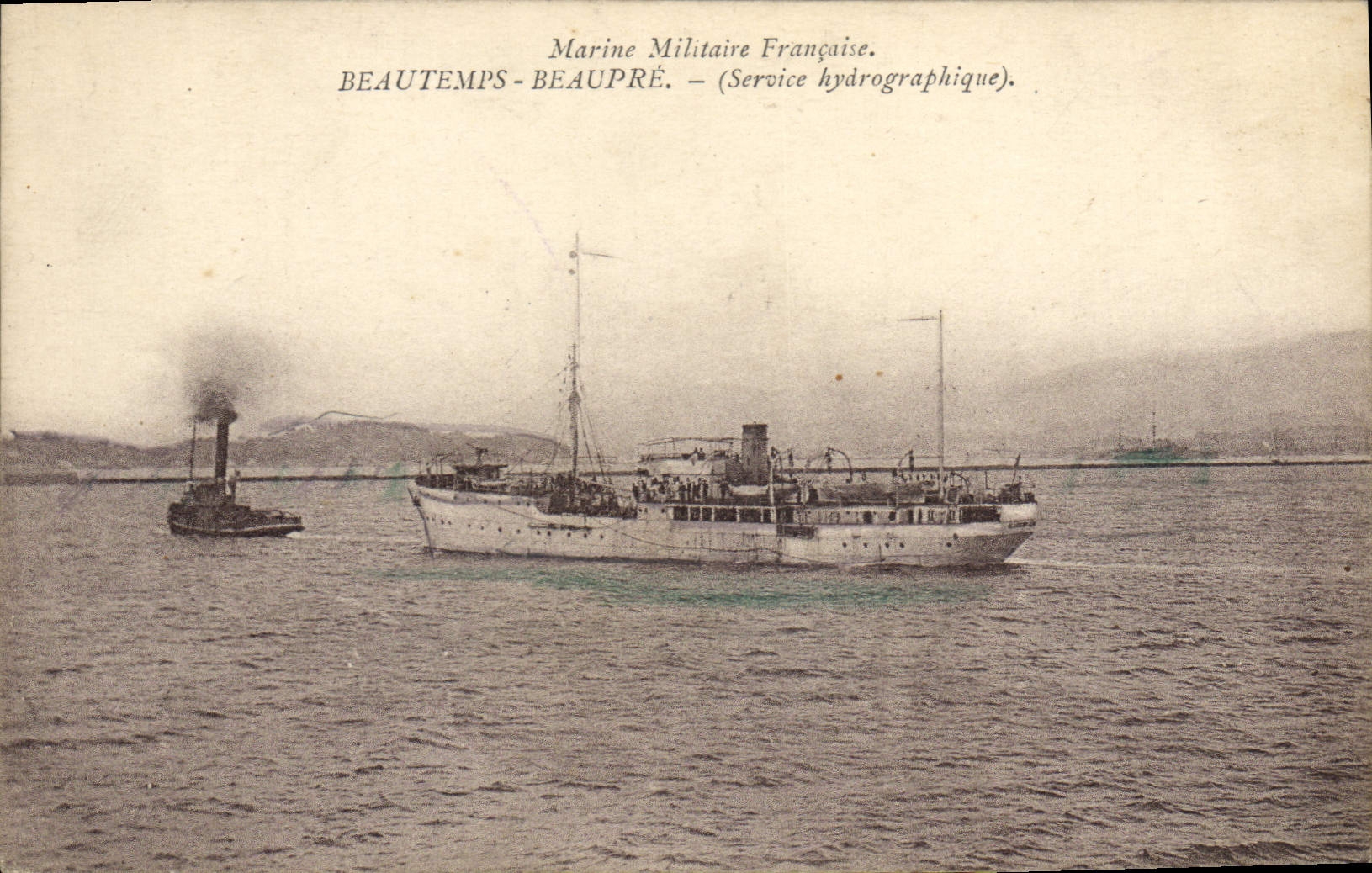 CPA Bateau de Guerre Beautemps Beaupre Service Hydrographique 