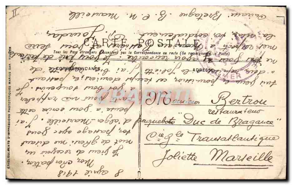 CPA Bateau de Guerre Bretagne Cuirasse d'escadre  — Verso
