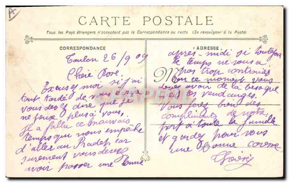 CPA Bateau de Guerre Charlemagne pendant les manoeuvres  — Verso