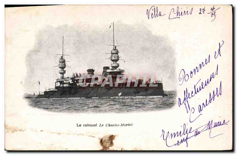 CPA Bateau de Guerre Le cuirasse Charles Martel 