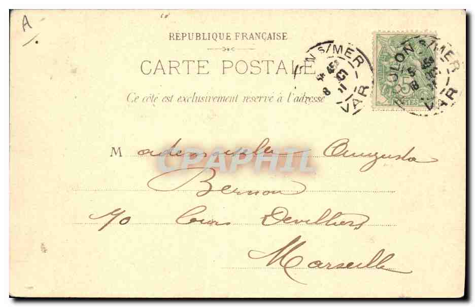 CPA Bateau de Guerre Le Charles Martel  — Verso