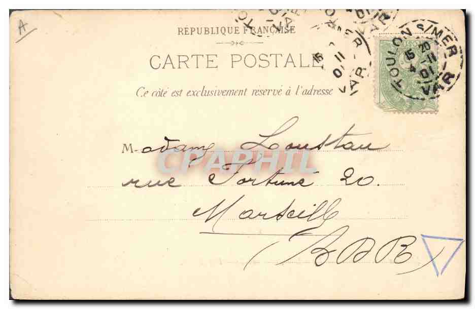 CPA Bateau de Guerre Le Charles Martel  — Verso
