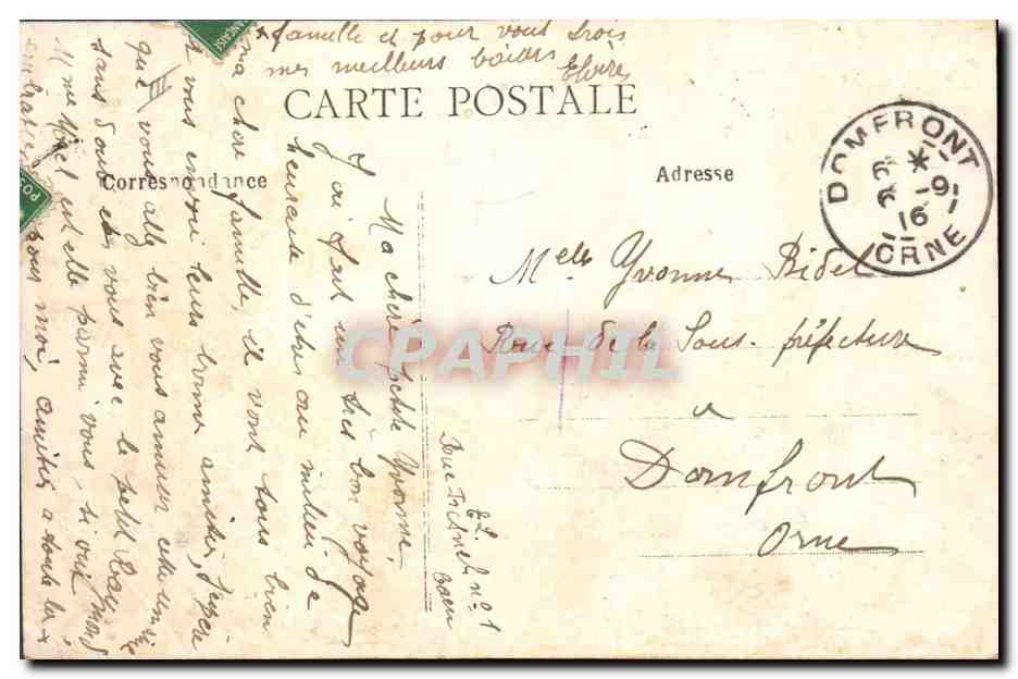 CPA Prefecture Caen  — Verso