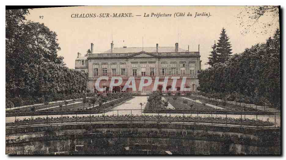 CPA Prefecture Chalons sur Marne Cote du jardin 